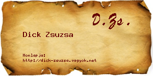 Dick Zsuzsa névjegykártya